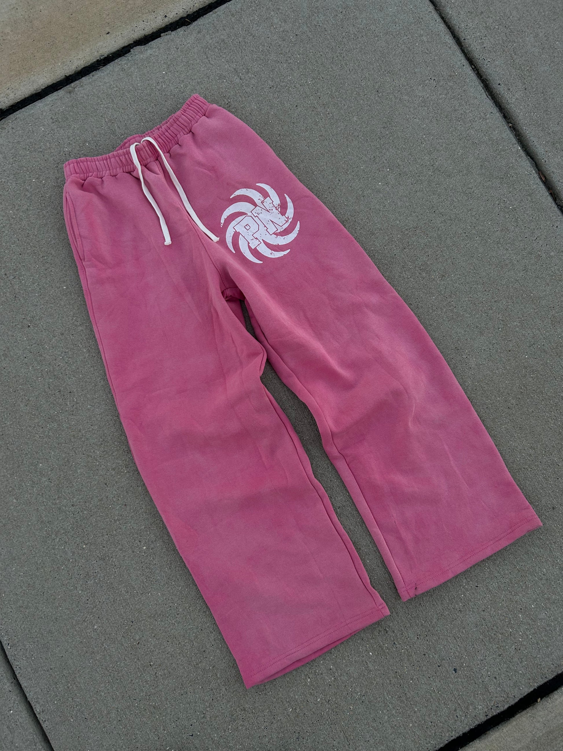 STONE FADED PINK OPEN BOTTOM SWEATS