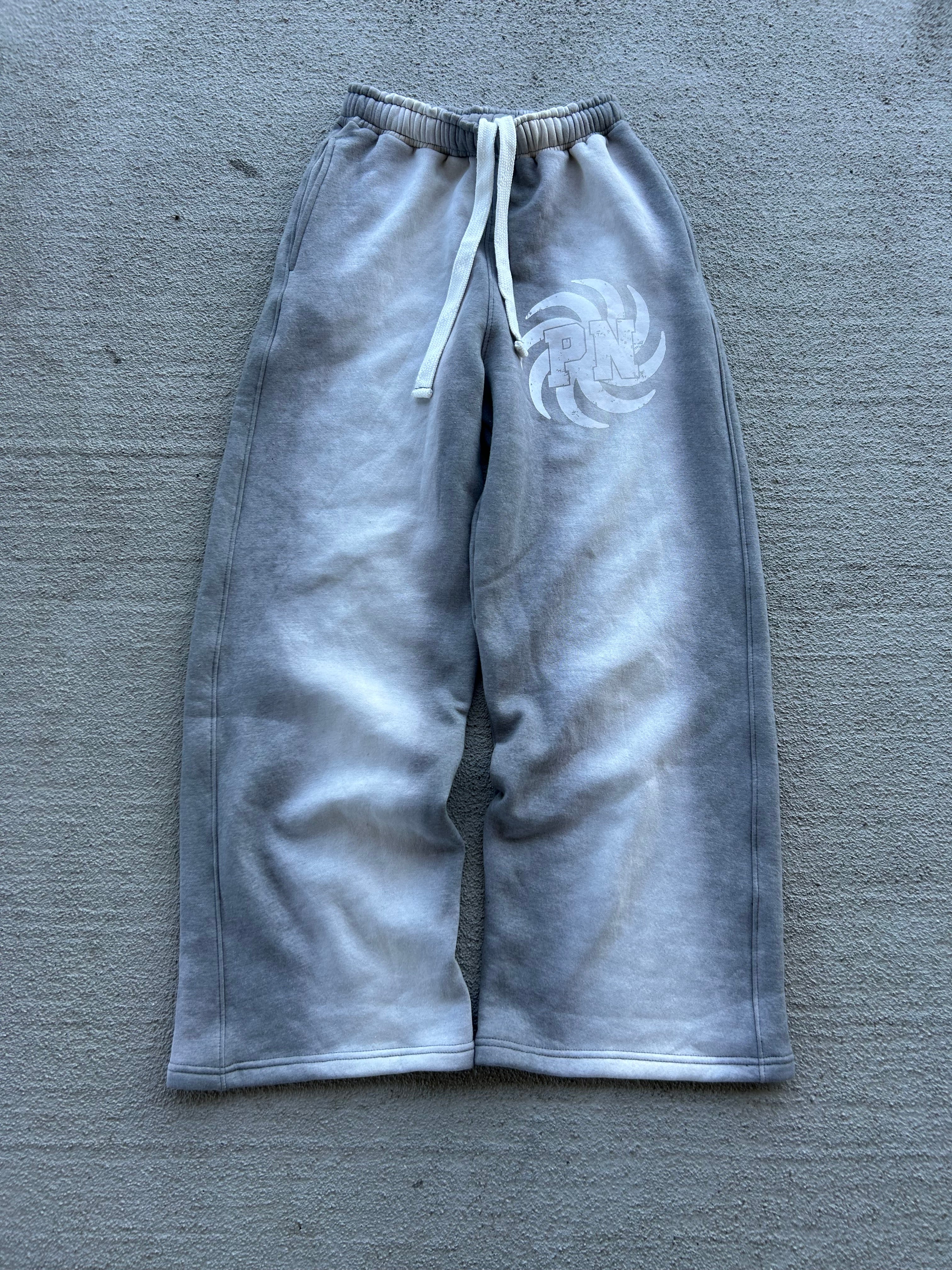 STONE FADED GREY OPEN BOTTOM SWEATS