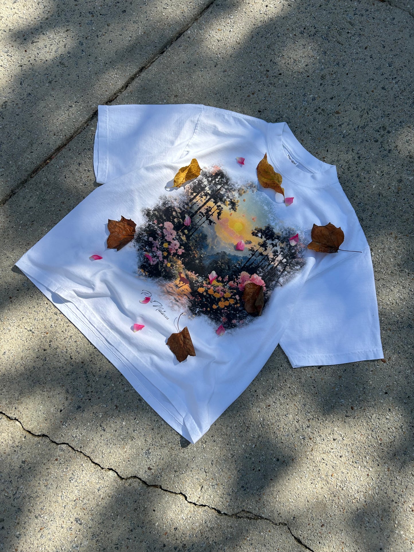 DROP SHOULDER WHITE NATURE TEE