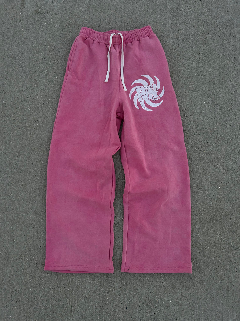 STONE FADED PINK OPEN BOTTOM SWEATS