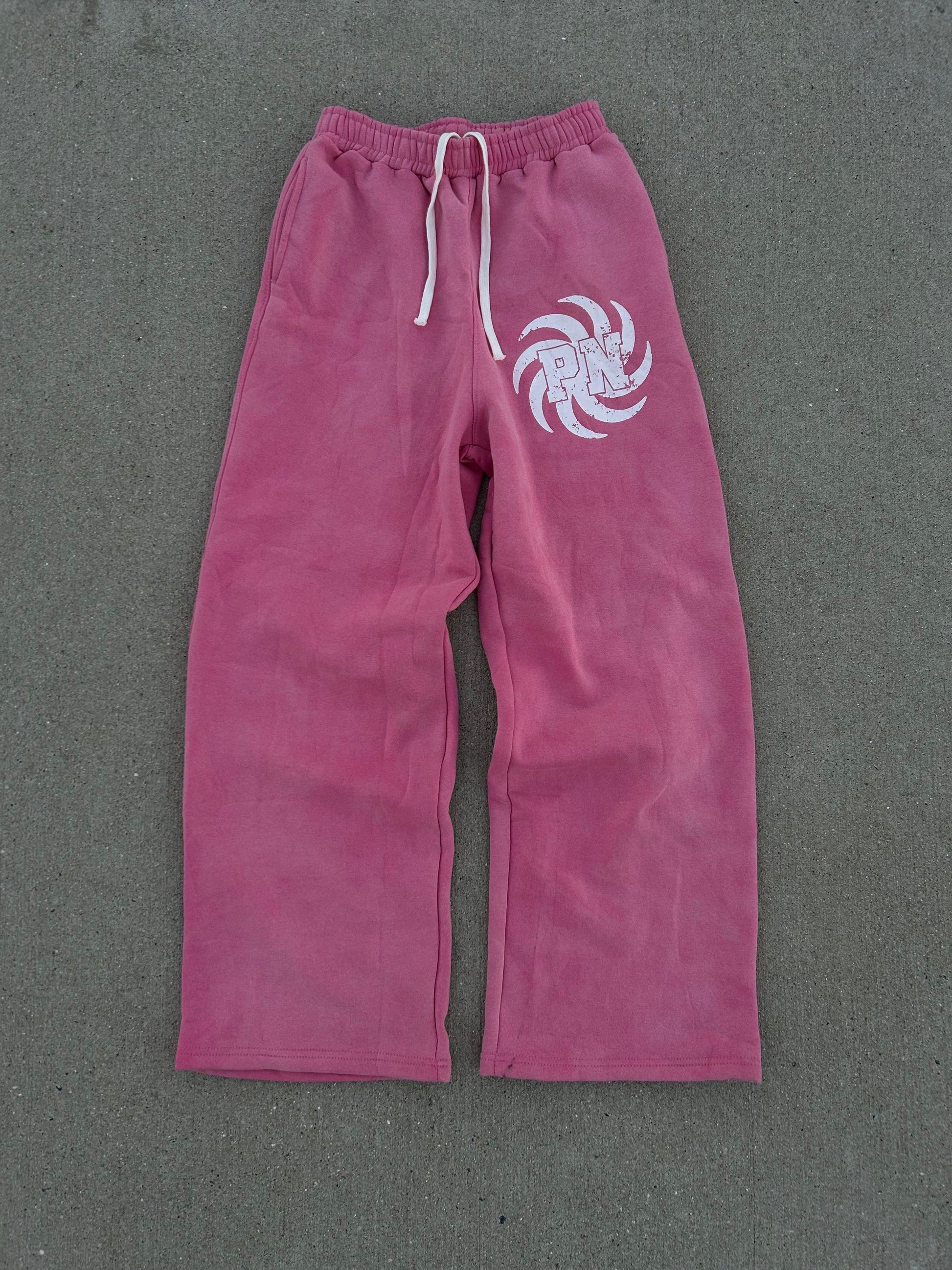 STONE FADED PINK OPEN BOTTOM SWEATS